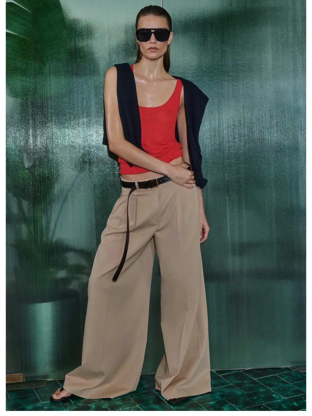 Zara Wide Leg Pants in Beige - Picture 6 of 14